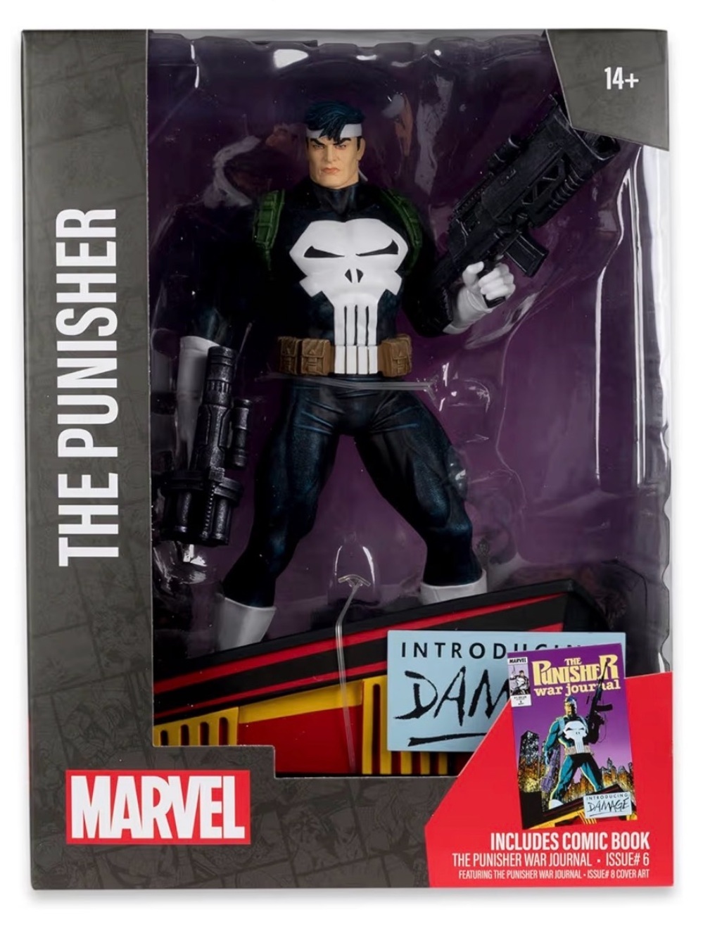 Marvel THE PUNISHER McFarlane 1:6 Scale Collectible with Scene and Retro Comic